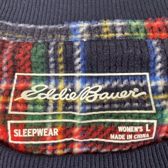 Eddie Bauer Sleepwear Tops Women’s L/Men’s L Lot Of 2 Soft Waffle Knit Moose Red - Picture 5 of 9